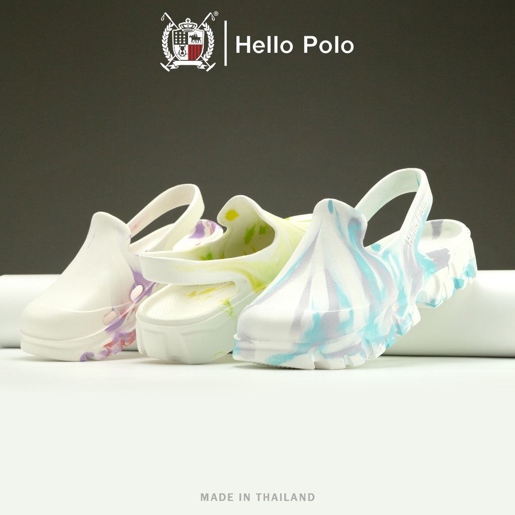 รองเท้า Hello Polo รองเท้ารัดส้น รุ่น HP8025 รองเท้าแฟชั่น สีทูโทน ลายมัดย้อม กันน้ำ กันลื่น ฤดูร้อน ราคา ถูกที่สุด ดีลบีเคเค รูปภาพหลัก