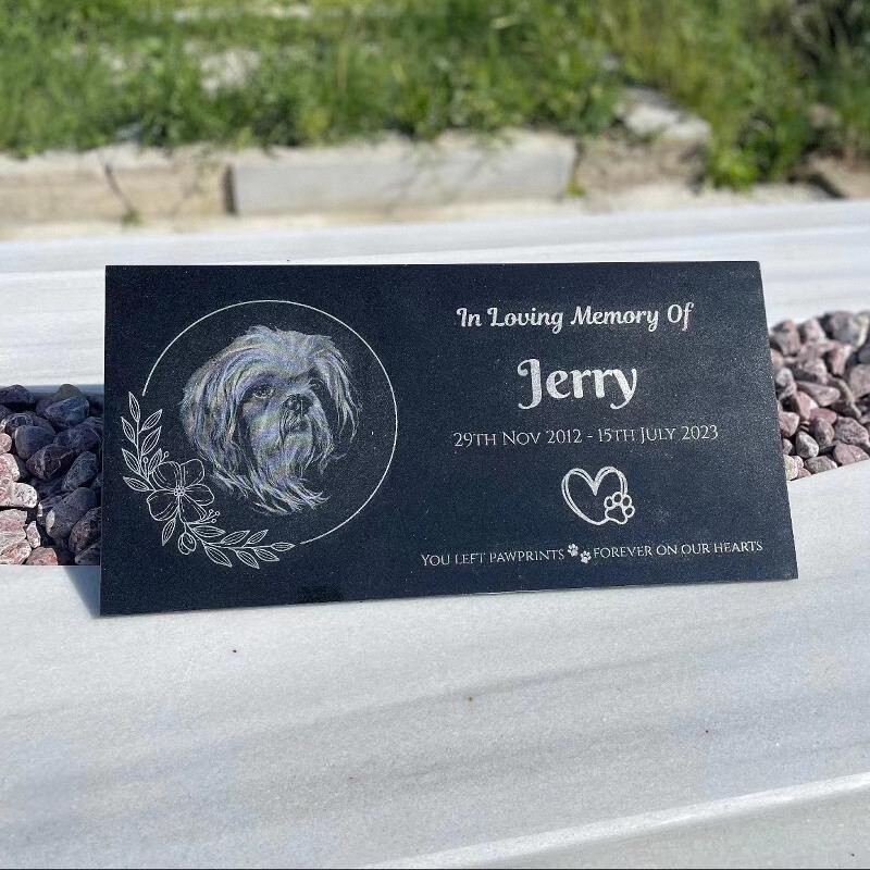 ลูกสุนัขสุนัขหลุมฝังศพที่กำหนดเองแกะสลักเงาอนุสาวรีย์แมวตายกลางแจ้งสุสานหินแกรนิตขนาดเล็ก - รูปที่ 2