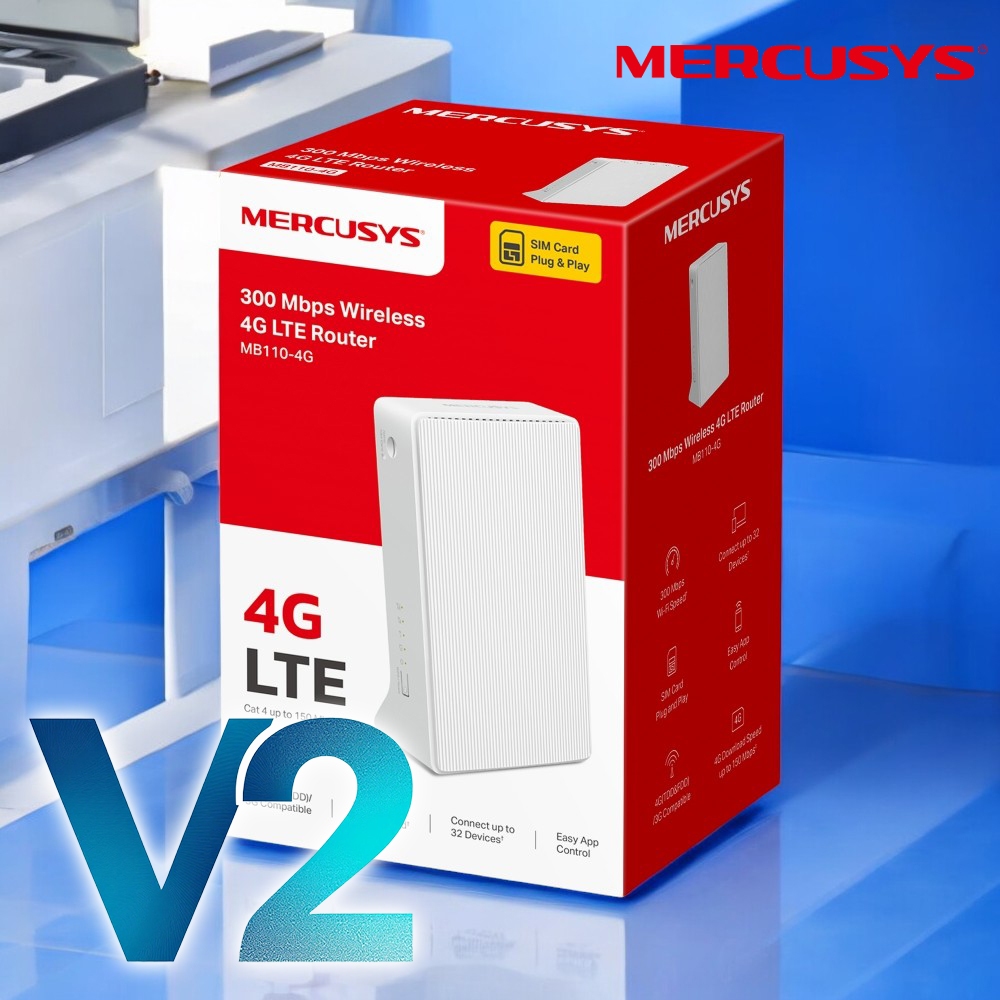 [แพ็คใน 30 นาที] Rount Sim WiFi Mercusys MB110-4G 300Mbps IEEE 802.11b/g/n