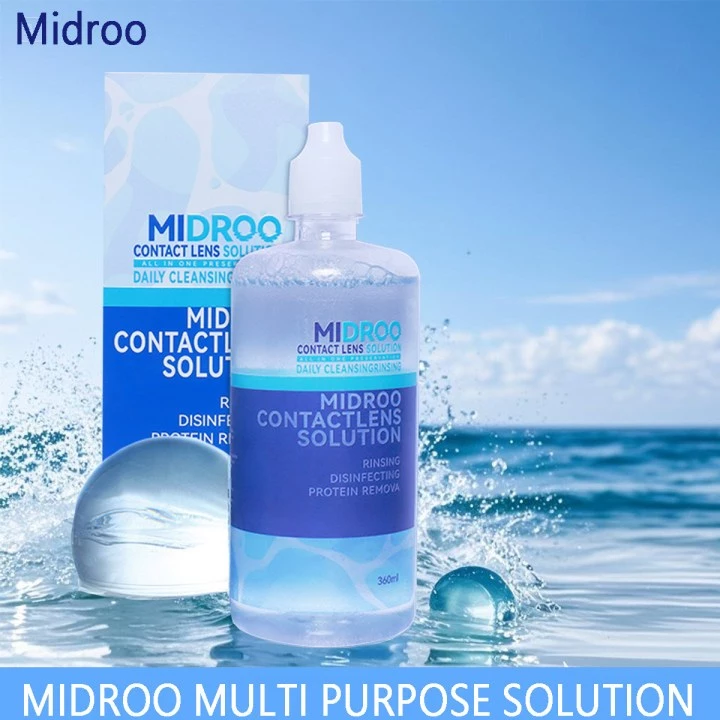 【ลดล้างสต๊อก】Midroo แช่คอนแทคเลนส์น้ำ ขนาดคอนแทคเลนส์ถูกล้างฆ่าเชื้อแช่ 360ML Multi-purpose