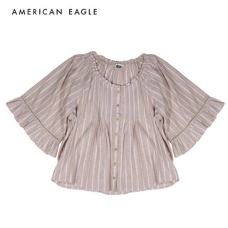 American Eagle Short-Sleeve Boho Blouse เสื้อเบลาซ์ ผู้หญิง …