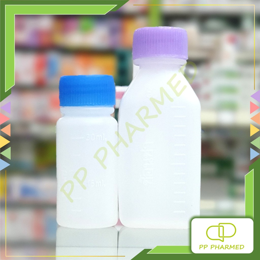 ขวดยา ขวดพลาสติก 30, 60ml แบบใบ