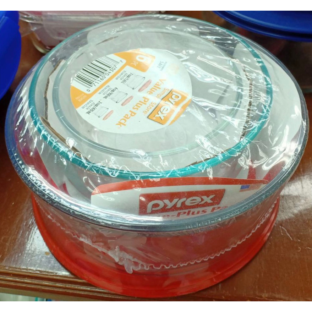 🍂🍂Pyrex กล่องแก้ว ภาชนะแก้วใส่อาหาร Pyrex Simply store Value plus pack🥮🥮1 ชุด มี 6 ชิ้น พร้อมฝา