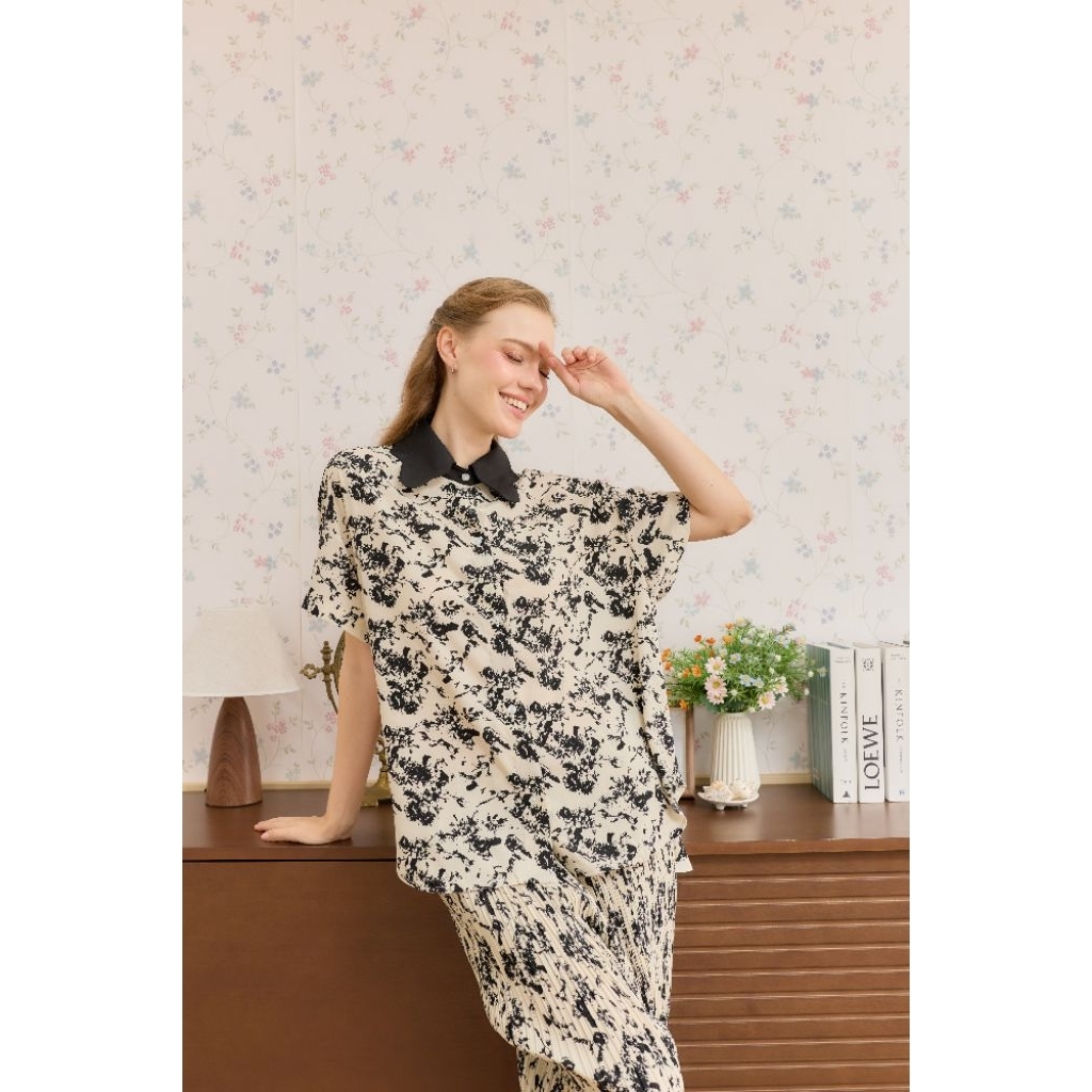 Joy on Plisse Pleated Set - Ashwood Flowers- ลายดอกแอชวูด