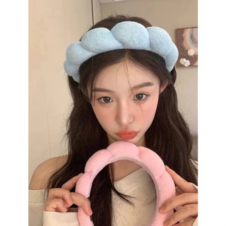 คาดผมลายเรียบๆคาดผม ที่คาดผมฟองน้ำลายคลื่น นุ่ม ที่คาดผมล้าง…