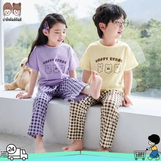 ชุดนอนเด็ก ชุดเซต2ชิ้น ระบายอากาศดี สีน่ารัก ใส่ทั้งได้เด็กชายและเด็กหญิง เหมาะกับเด็ก 3-8ขวบ