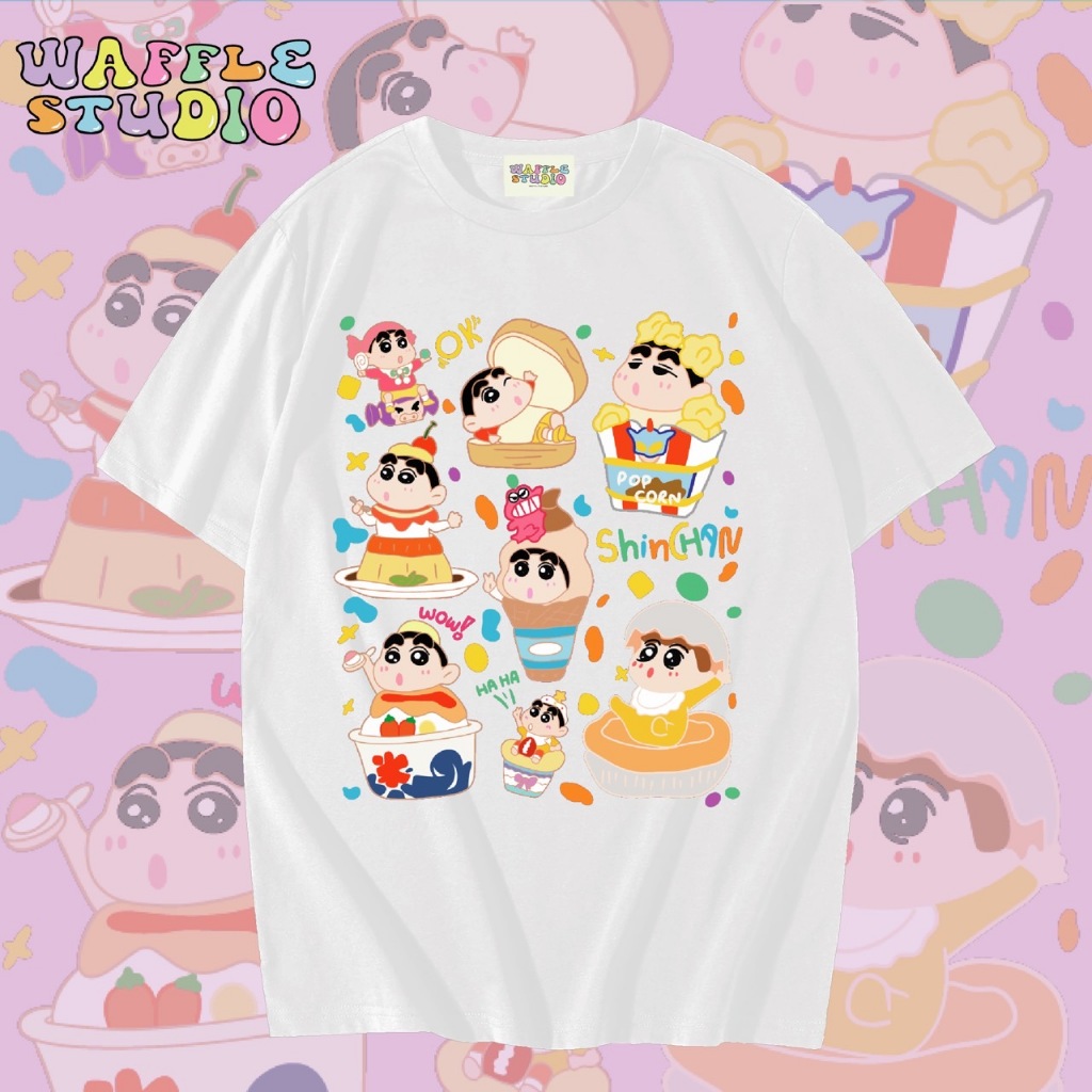 [ ส่งฟรี 🔥 ] WS0766 เสื้อยืดโอเวอร์ไซส์ ผ้าคอตตอน 100% เสื้อยืดเกาหลี เสื้อยืด  WAFFLE STUDIO