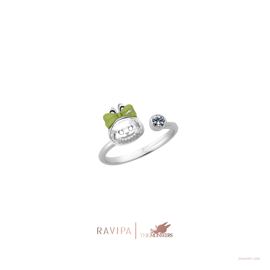 Ravipa | Labubu Baby Four-Leaf Clover Diamond Ring - แหวน