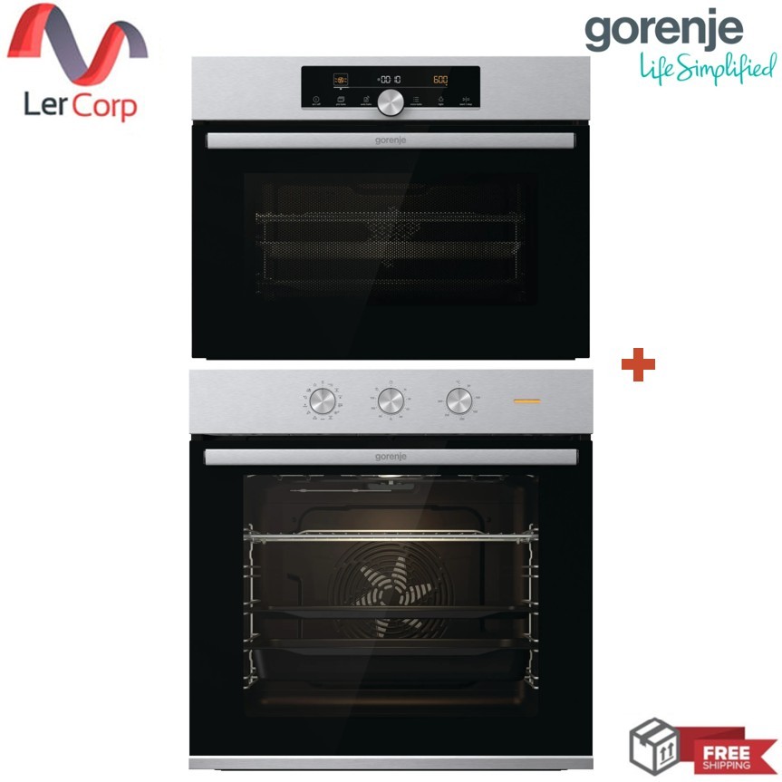 (Gorenje) เตาอบระบบเดียว ติดตั้งแบบฝัง 77 ลิตร 3,500 วัตต์ รุ่น BO6727E03X + เตาอบไมโครเวผแบบคอมแพค 