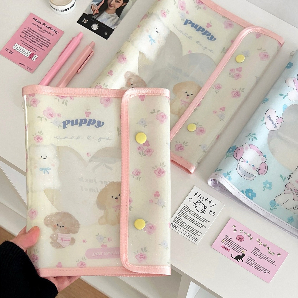 พร้อมส่ง🇹🇭 แฟ้มBunny Kitten Puppy (เฉพาะแฟ้ม) ขนาดA5,A6 6ห่วง แฟ้มการ์ด Photo Album (AD) #A5 #I5