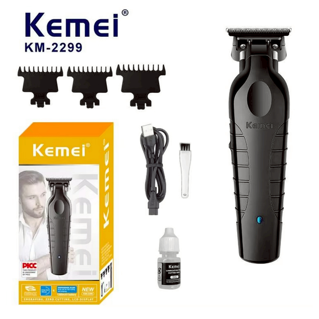 Kemei KM-2299 ปัตตาเลี่ยนตัดผมไร้สาย เครื่องตัดผมไฟฟ้า ใบมีดบาง สําหรับตัดผม กันขอบ ทนทาน พร้อมส่ง