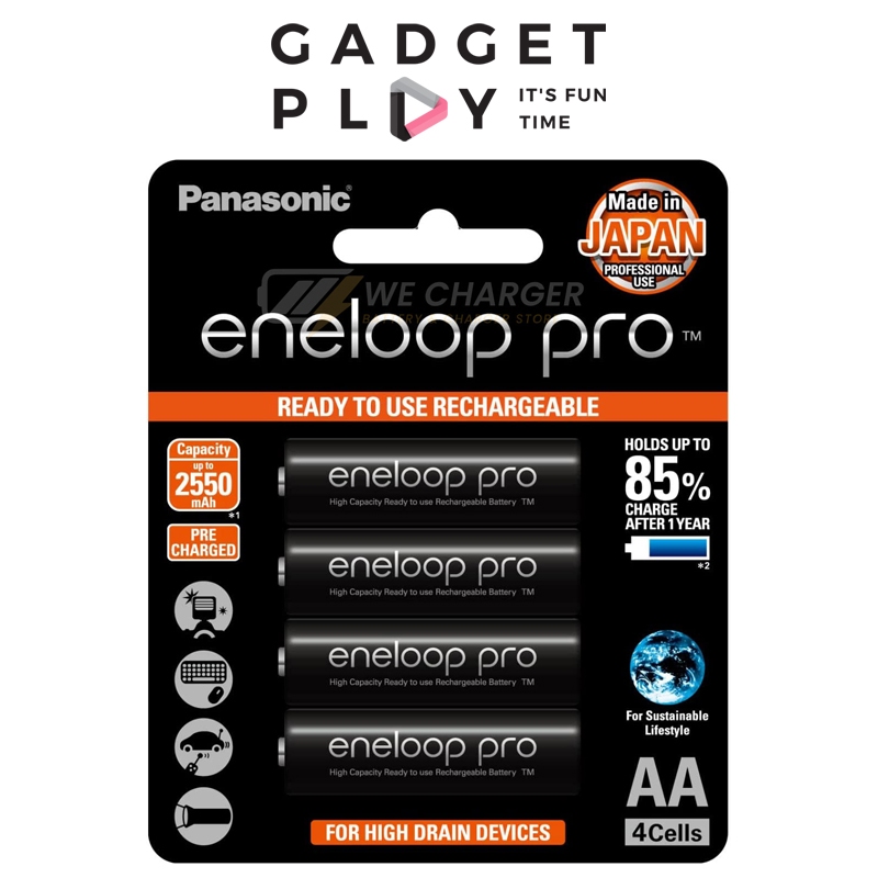 [กรุงเทพฯส่งด่วน] PANASONIC ENELOOP PRO AA 2550mAh แบตเตอรี่ชาร์จซ้ำได้ แพ็ค 4 ก้อน