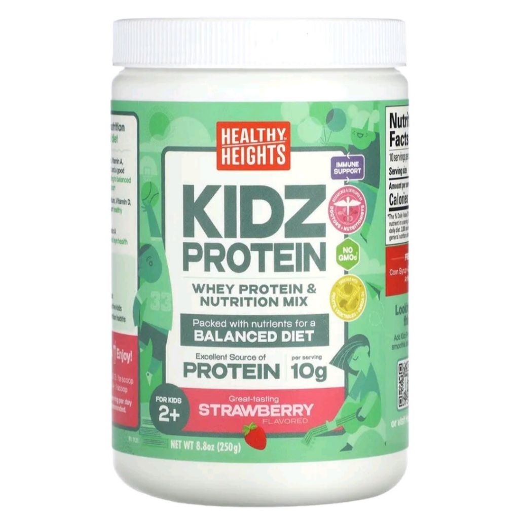 Healthy Heights, Kidz Protein, For Kids 2+, Strawberry, 8.8 oz (250 g)