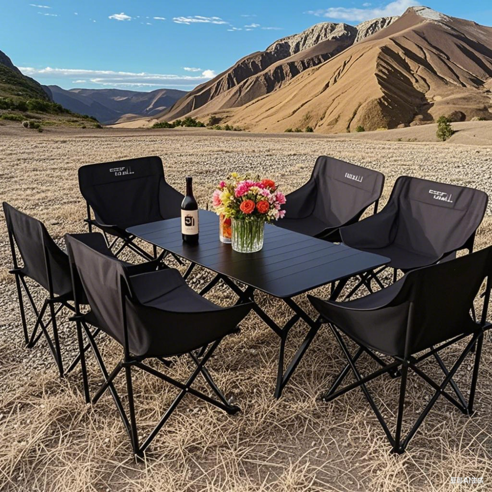 ชุดโต๊ะปิกนิก พับได้ พกพาสะดวก สําหรับ 2-8 ท่าน แถมกระเป๋าเก็บ ท่อเหล็กกลมขนาดใหญ่ รับน้ําหนักได้ 300 กก