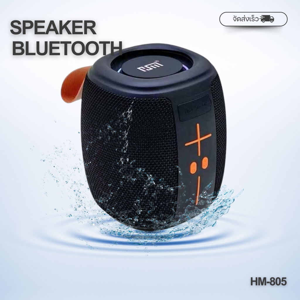 ลำโพงบลูทูธไร้สาย ขนาดมินิ รุ่น HM-805 พร้อมสายหิ้ว พกพกง่าย USB/TF/BT/TWS