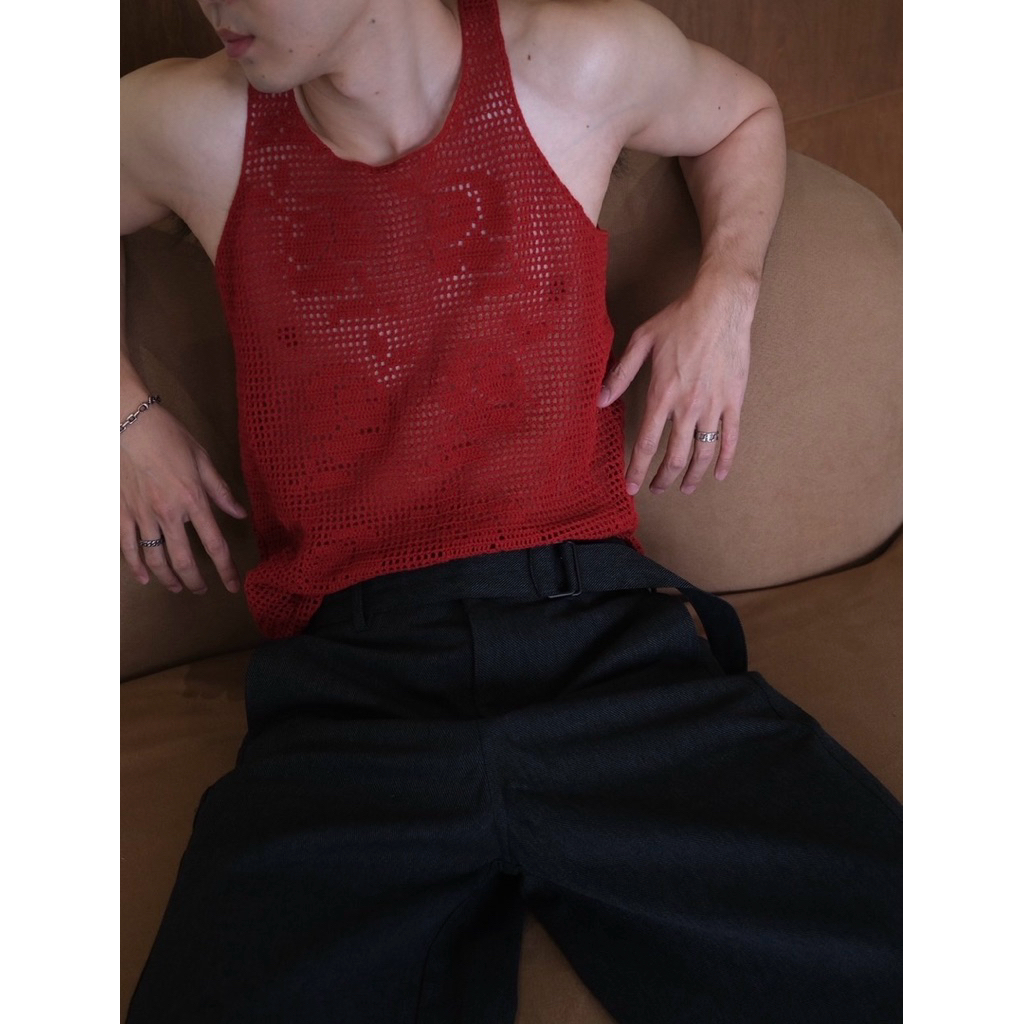 LEELA-ROSE CROCHET CLUB-เสื้อกล้ามถักมือลายกุหลาบ