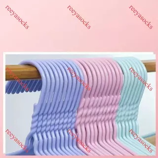 Reeyasocks ไม้แขวนเสื้อสแตนเลสเคลือPEกันลื่น…ขนาดผู้ใหญ่40cm*20cm 1แพ็ค=10ชิ้น