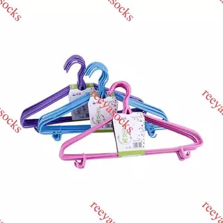 Reeyasocks ไม้แขวนเสื้อสแตนเลสเคลือPEกันลื่น…ขนาดผู้ใหญ่40cm*20cm 1แพ็ค=10ชิ้น