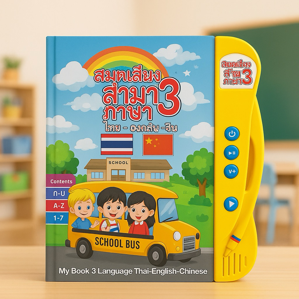 หนังสือเสียง เปลี่ยนได้ 3 ภาษา ไทย อังกฤษ จีน
