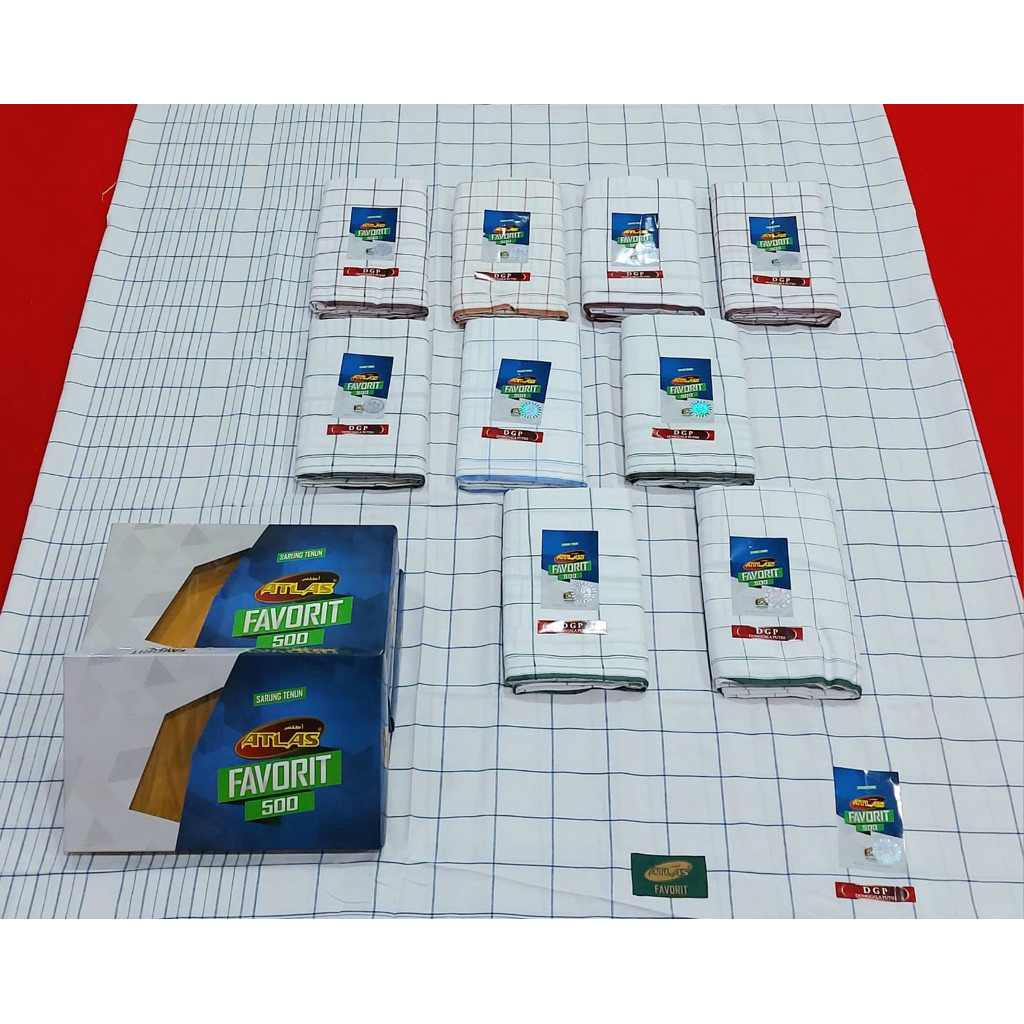 ผ้าโสร่งผู้ชาย ผ้าถุงผู้ชาย Atlas สีขาว ลายตาราง เย็บแล้ว พร้อมกล่อง 👳🏻‍♀️