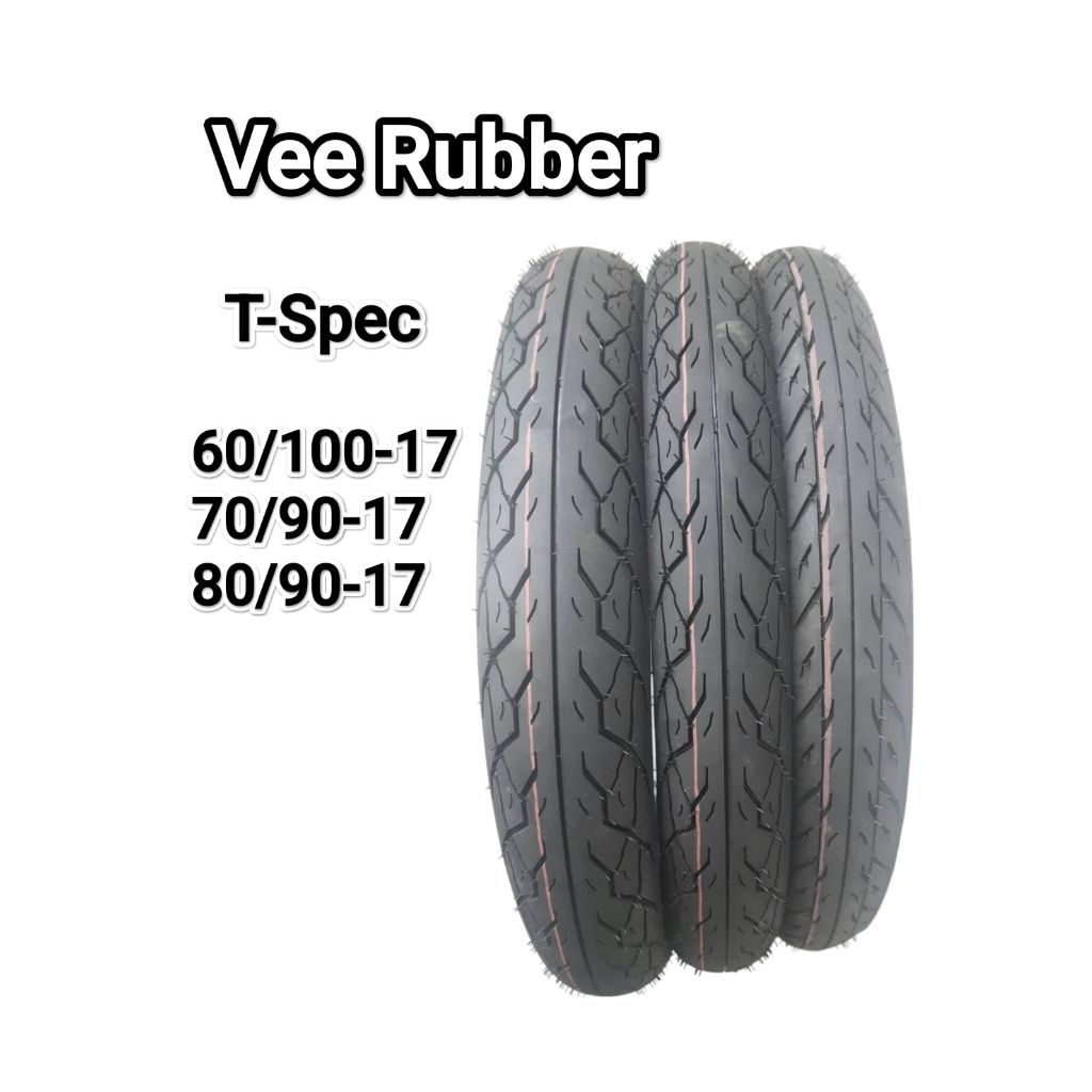 ยางนอก By Vee Rubber V458 ลายติดรถ Honda Wave125i 60/100-17, 70/90-17, 80/90-17 Tspec มอเตอร์ไซค์ Motorcycle