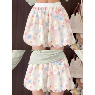 กางเกงขาสั้นลายดอกไม้สีสันสดใสสำหรับผู้หญิงในช่วงฤดูร้อนปี 2…