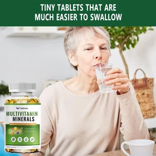 Wellness Multivitamin แคปซูลมัลติวิตามินพร้อมวิตามินและแร่ธาตุเพื่อพลังงาน สมอง หัวใจ ผิว สุขภาพดวงตา เสริมภูมิคุ้มกัน