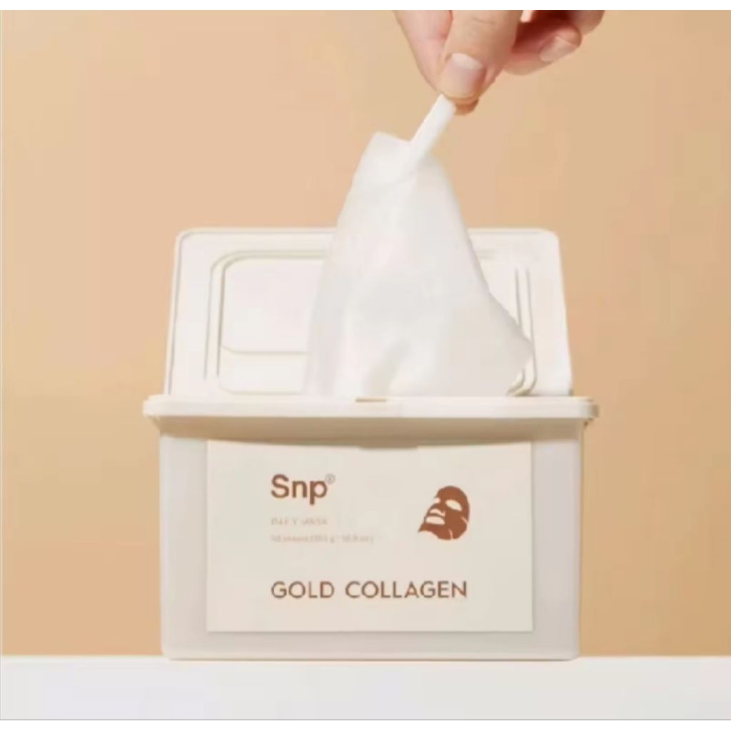 SNP Gold Collagen Daily Mask 350g. แผ่นมาส์กหน้า สารสกัดจากคอลลาเจน เข้มข้น [30 sheets]