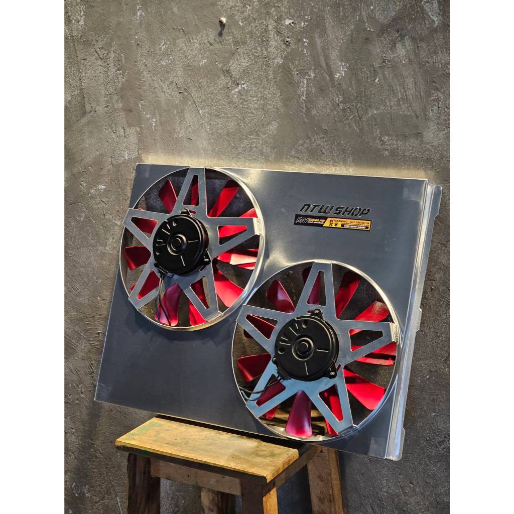 พัดลมไฟฟ้ารถยนต์พร้อมทำสีใบพัด มอเตอร์denzoแท้ รับประกัน6เดือน (แจ้งสีที่ต้องการในแชท)