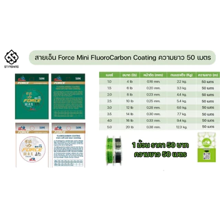 (ตะกร้ารวม) สายเอ็น FROCE สีสาหร่าย Fluoro Carbon ยาว 50-200 เมตร By.ST FISHING