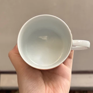 แก้วชา แก้วกาแฟ ขอบแดงทอง เนื้อพอร์ซเลน เกรดเอ เกรดA