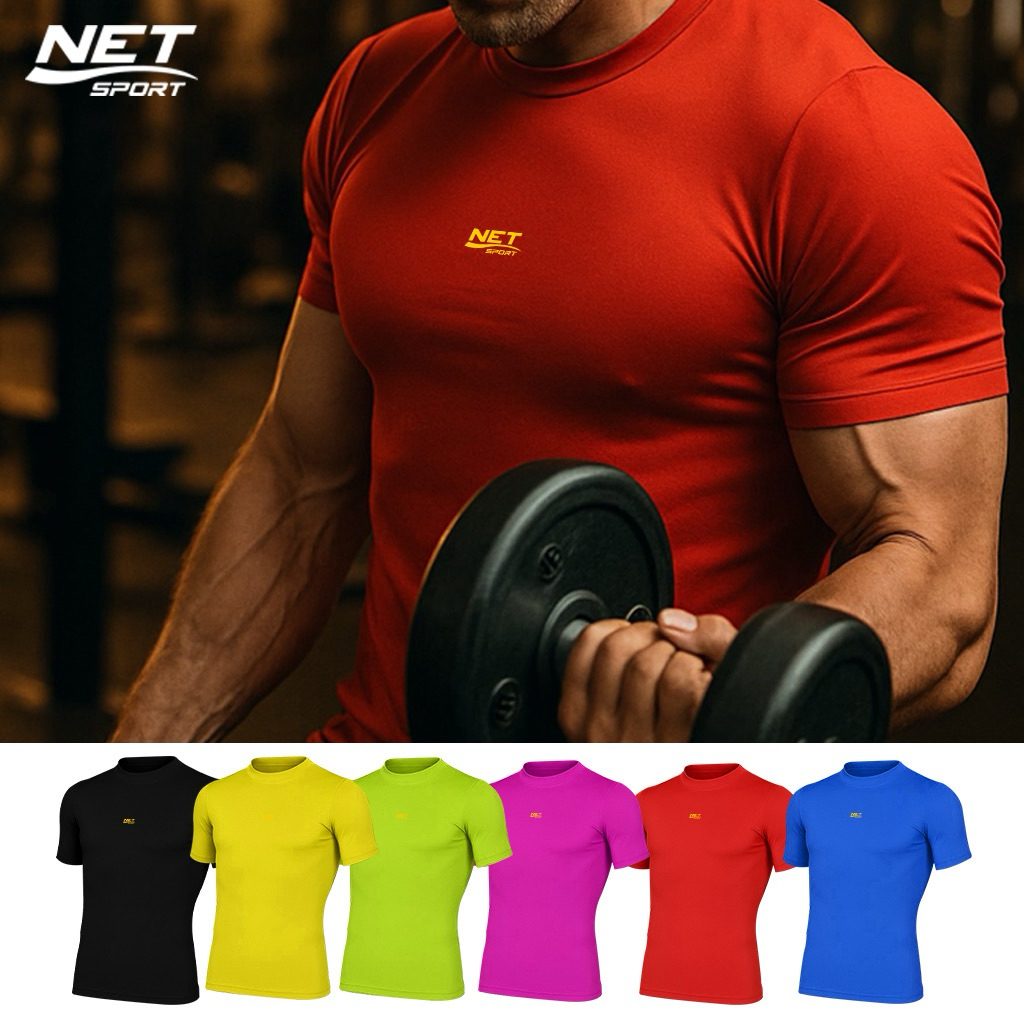 Netsportเสื้อรัดกล้ามเนื้อแขนสั้น กันแดดกระชับกล้ามเนื้อ