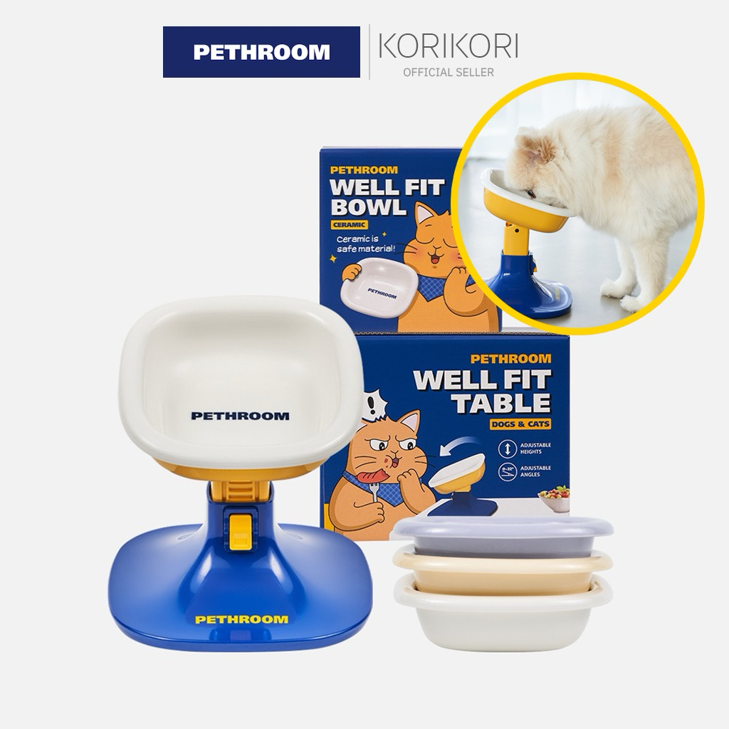 🇰🇷 [PETHROOM] ❣️พร้แมส่ง❣️ Well Fit Table & Bowl Premium pet feeder ชุดชามอาหารสำหรับสัตว์เลี้ยง
