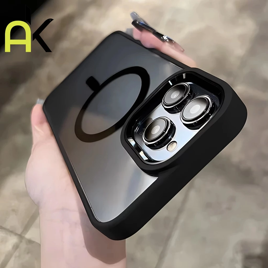 AK อะคริลิคใสเคสโทรศัพท์ for IPhone 17 16 11 12 13 14 15Pro Max Air Hardแม่เหล็กกันกระแทกป้องกันกรณี
