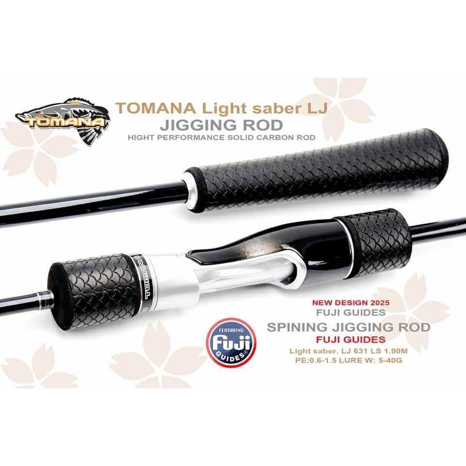 คันตกปลา คันจิ๊ก ยี่ห้อTOMANA รุ่นSABER LJ คันสปินนิ่งและเบท ไกด์ fuji