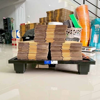 พาเลทพลาสติก พาเลทสีดำ รองรับน้ำหนักได้ 100 Kg.