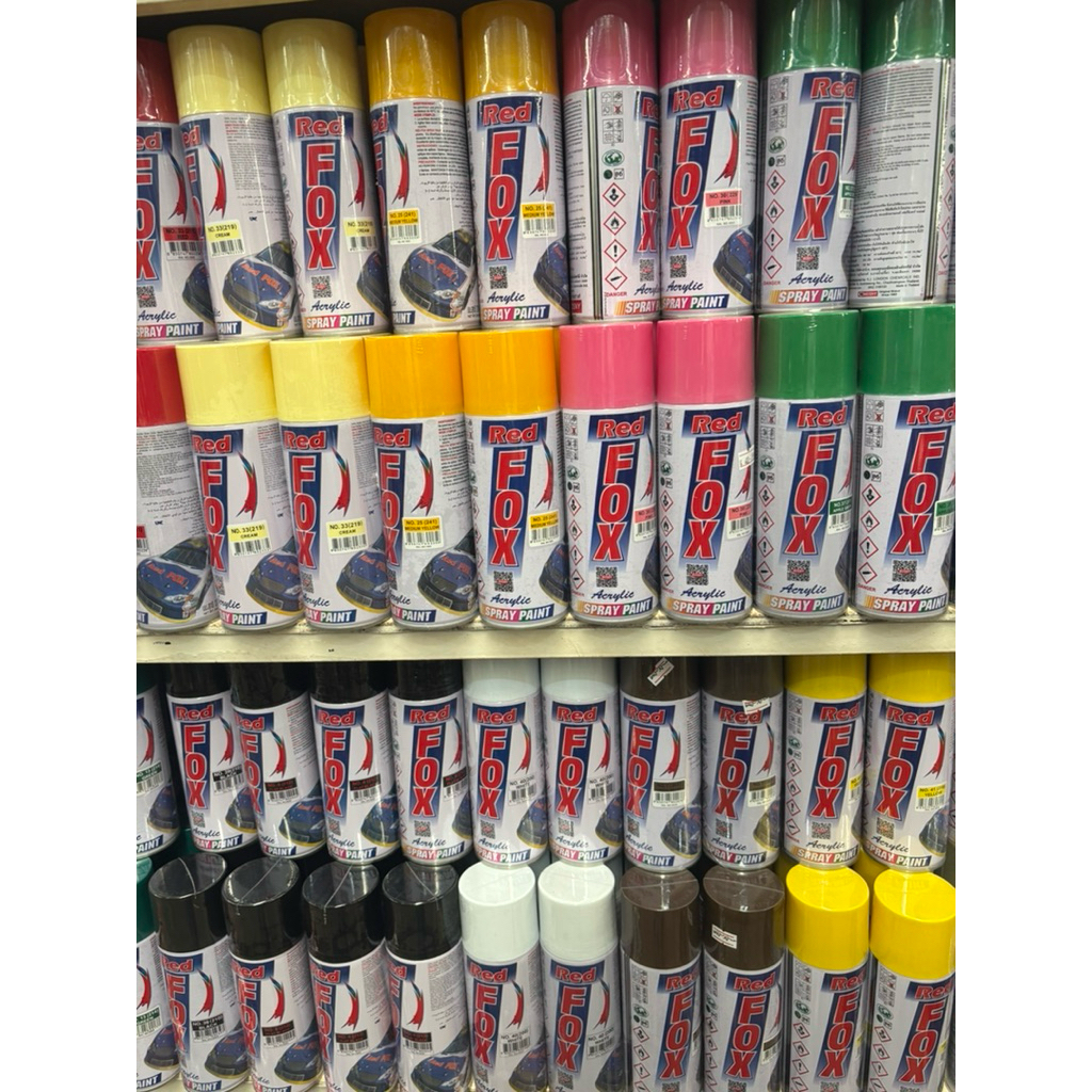สีสเปรย์  Red Fox ‼️ของแท้ราคาดี‼️ สีสเปรย์ RED FOX “เรด ฟ็อกซ์” สีสเปรย์มีหลายสีให้เลือกสีสันเงางาม