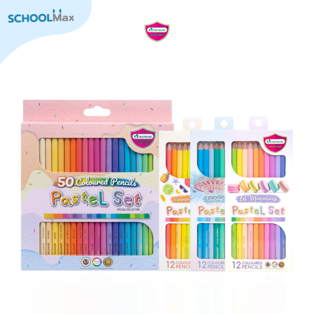 สีไม้พาสเทล สีไม้มาสเตอร์อาร์ต12 สี / 50 สี รุ่นพาสเทล PASTEL Collection Master Art/ 1 กล่อง