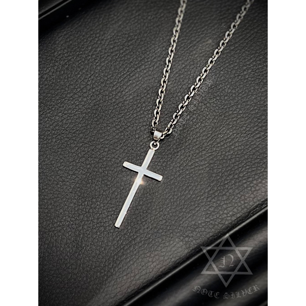 จี้เงินแท้ กางเขนแบบเรียบ  Sterling Silver 925 NSPD3457