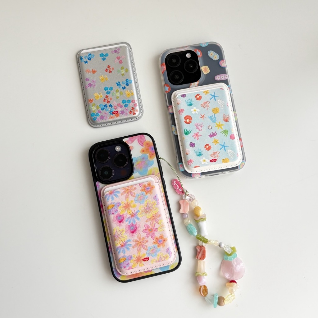 amuse.stuff-magnetic card holder การ์ดติดหลังมือถือพิมพ์ลายตั้งไม่ได้