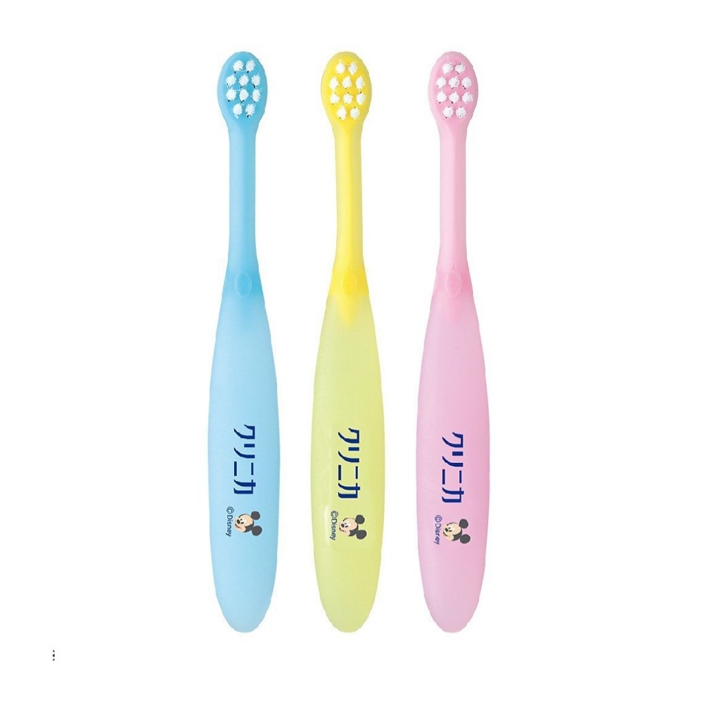 Lion Clinica Kid's Toothbrush อายุ 0-2 /3-5ขวบ แปรงสีฟัน​เด็ก หัวแปรง งอได้ ลายมิกกี้เม้าส์ จากญี่ปุ่น #UNKAI