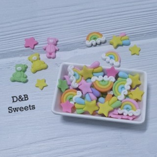 น้ำตาลแต่งหน้าเค้กรูปดาวตก สายรุ้ง แพคเฉพาะสายรุ้ง +ดาวตก