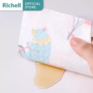 Richell (ริเชลล์) Disposable Bibs ผ้ากันเปื้อนแบบใช้แล้วทิ้ง ดีไซน์น่ารัก พร้อมกระเป๋ารองเศษอาหาร 20ชิ้น