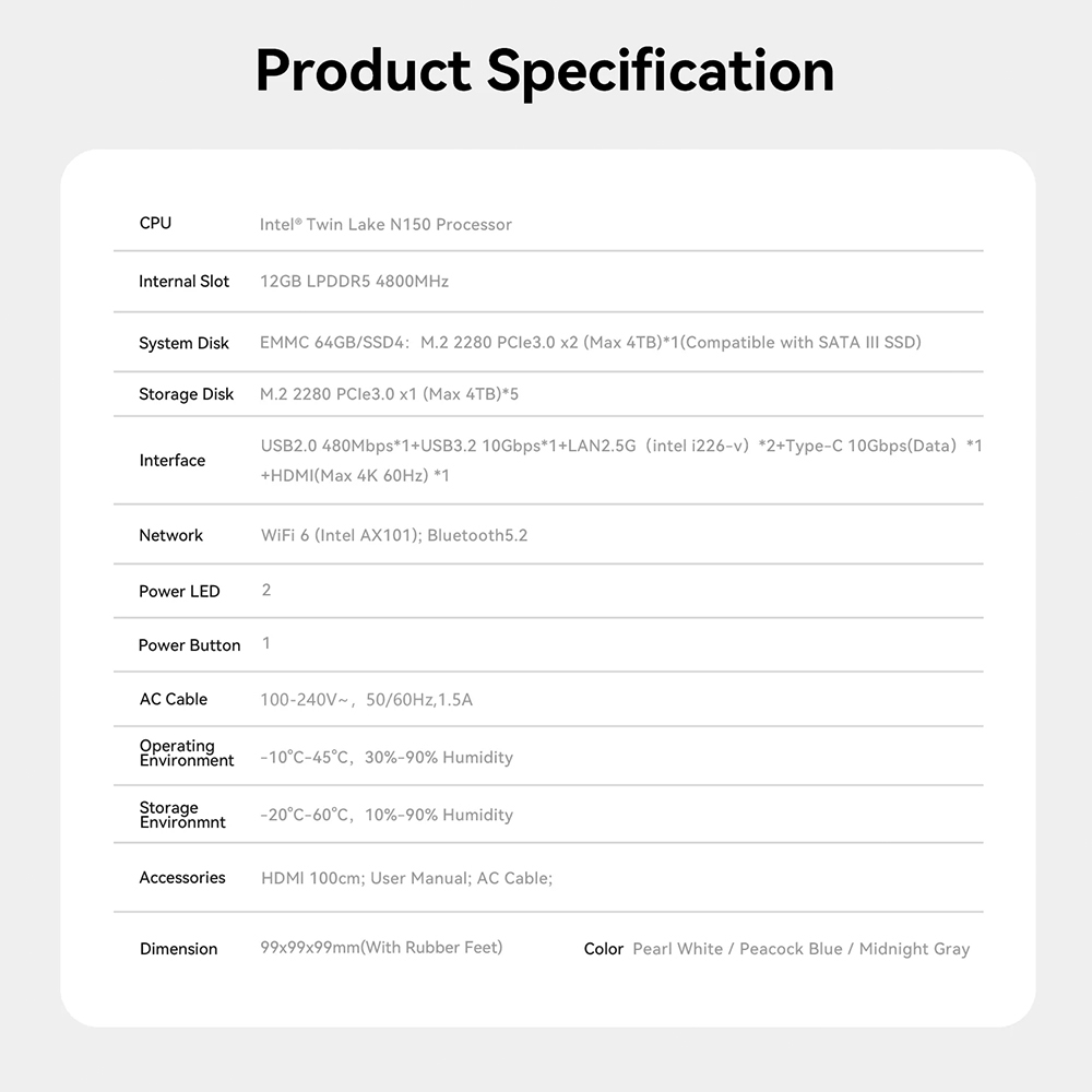 [Official ศูนย์ไทย] Beelink ME mini 6-Slot Home Storage NAS Mini PC Intel® Twin Lake N150 มินิพีซี+NAS - รูปที่ 7