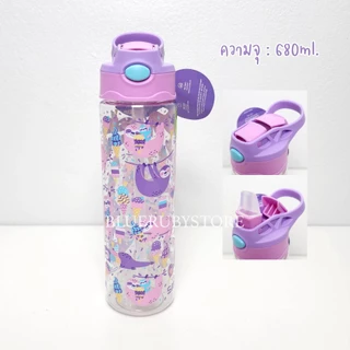 พร้อมส่ง💕 ขวดน้ำพกพา แบบดูด 650ml. ลายการ์ตูน กระติกน้ำ