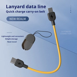 สายชาร์จข้อมูลแบบสายคล้องแบบพกพาเจลอ่อน TPE 20W สายชาร์จเร็วแบบ Type-C ใช้ห้อยกุญแจ กระเป๋าเป้ และโทรศัพท์มือถือได้