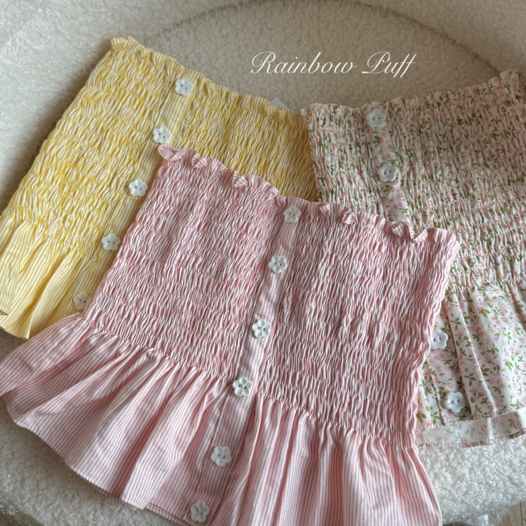 Rainbow puff เกาะอกกระดุมดอกไม้