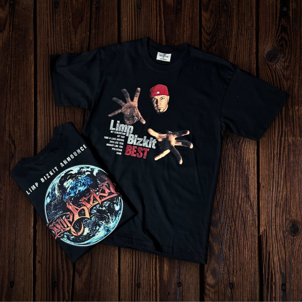 Limp Bizkit Rocket Lab เสื้อยืดสีดำ ผ้าคอตตอนพรีเมี่ยม USA สกรีนแบบ DTG งานละเอียดคุณภาพสูง คมชัด RO