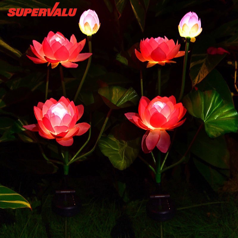 Neobee ไฟปักสนามโซล่าเซลล์ ดอกบัว โคมไฟดอกไม้ ตกแต่งสวน กลางแจ้ง กันน้ำ Solar-Lotus