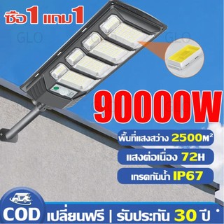 ซื้อ1 แถม 1 100000W โซล่าเซลล์ ไฟถนน Solar Light ไฟโซล่าเซลล์ โคมไฟถนน ไฟถนนโซล่าเซลล์ ส่งสว่างได้24 ชั่วโมง